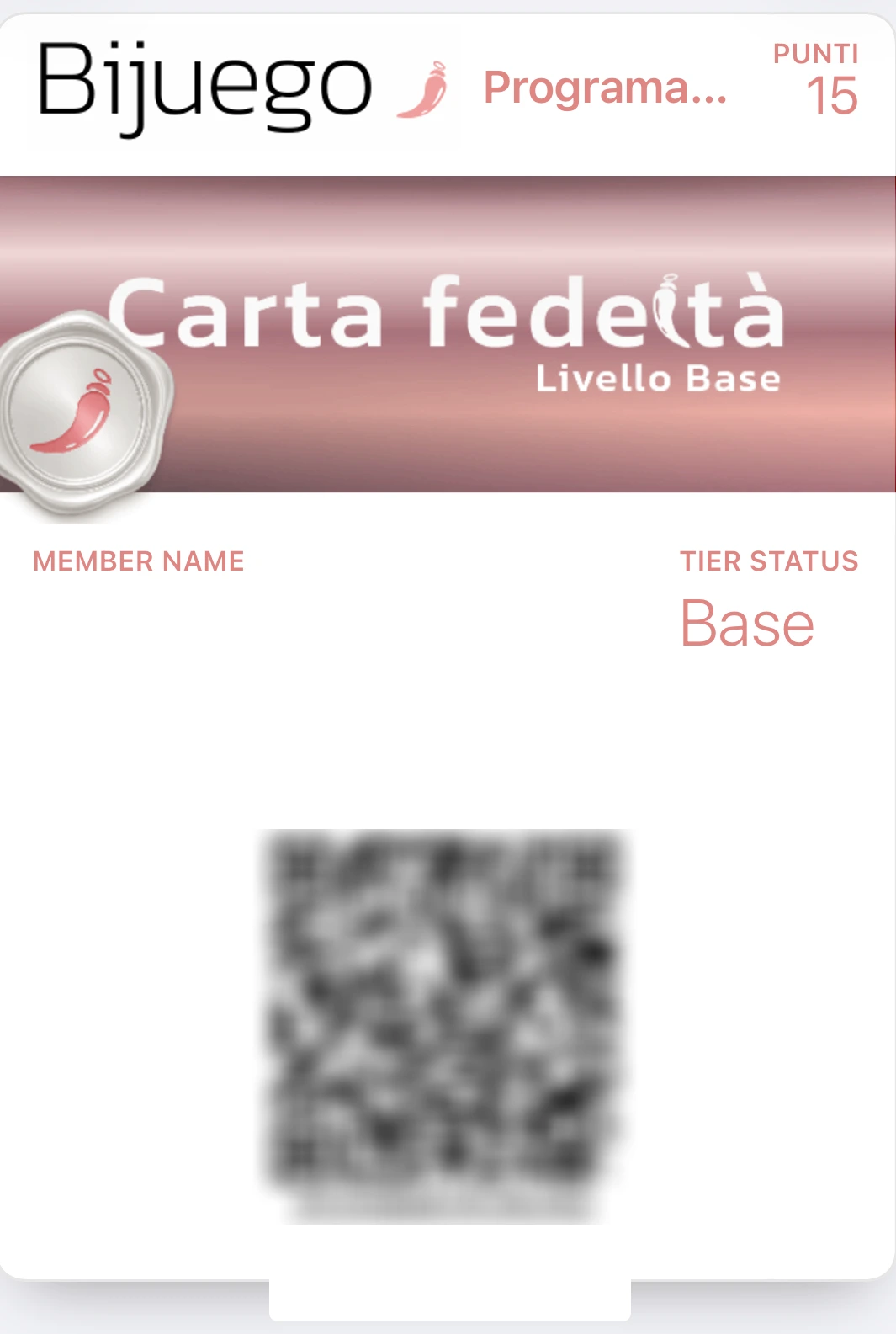 Bijuego Carta fedeltà wallet pass