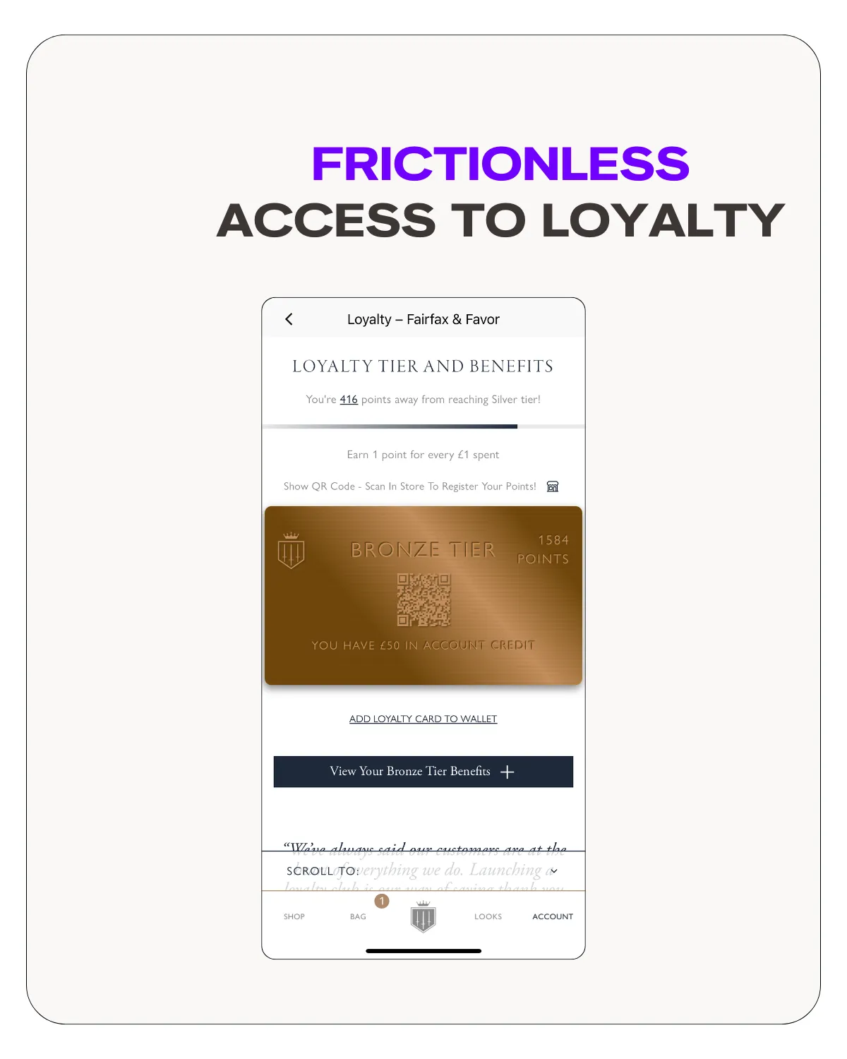 Fairfax & Favour loyalty perks access