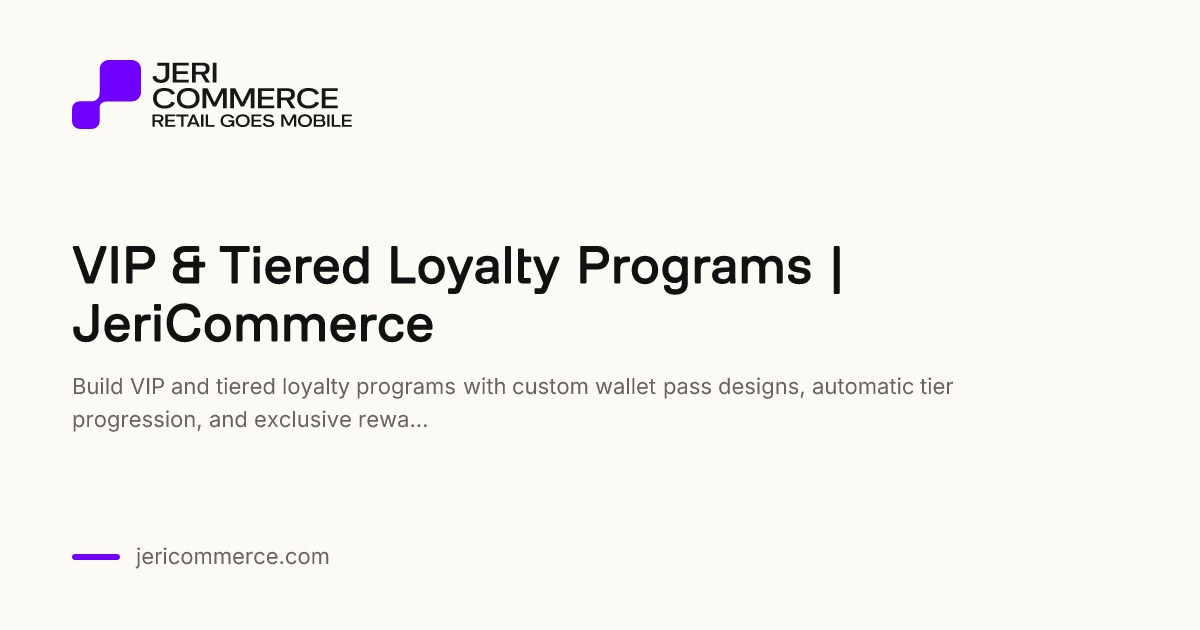 Loloyal Vip Program VIP & Tiered Loyalty Programs | JeriCommerce